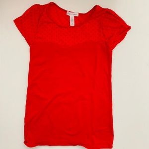 Red See Through Polka Dot Shirt